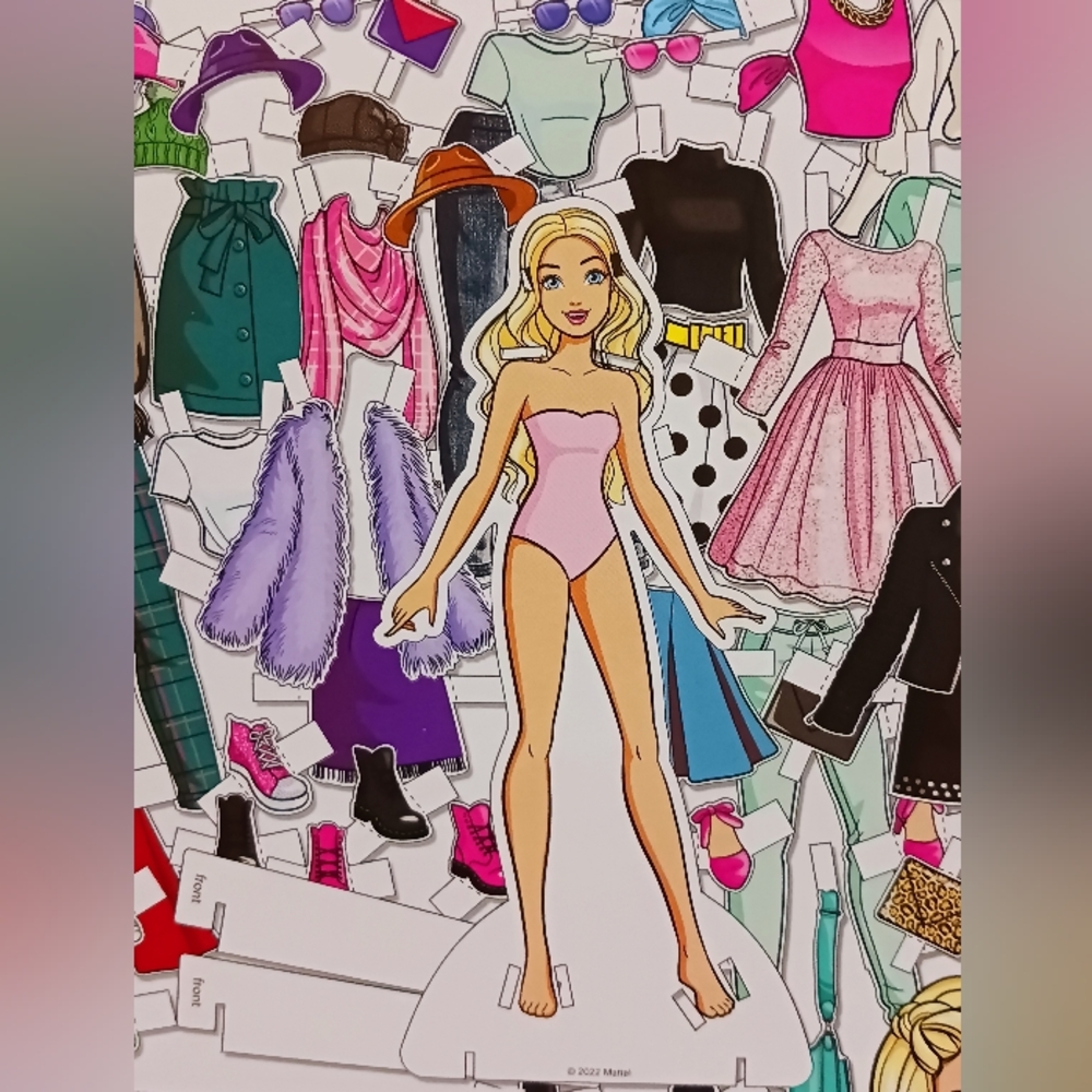 Barbie Fashion Designer Activity Set, 1 Paper Doll w/Stands 3 Fashion Sheets NEW - Picture 4 of 9